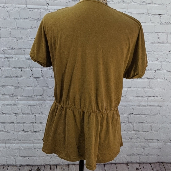 J. Crew Brown Faux Wrap Top Medium - Picture 5 of 6